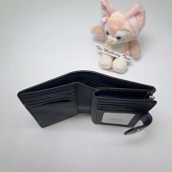 Coach Medium Corner Zip Wallet With Houndstooth Print Teal Wine CJ680 NWT $198 - Picture 8 of 9